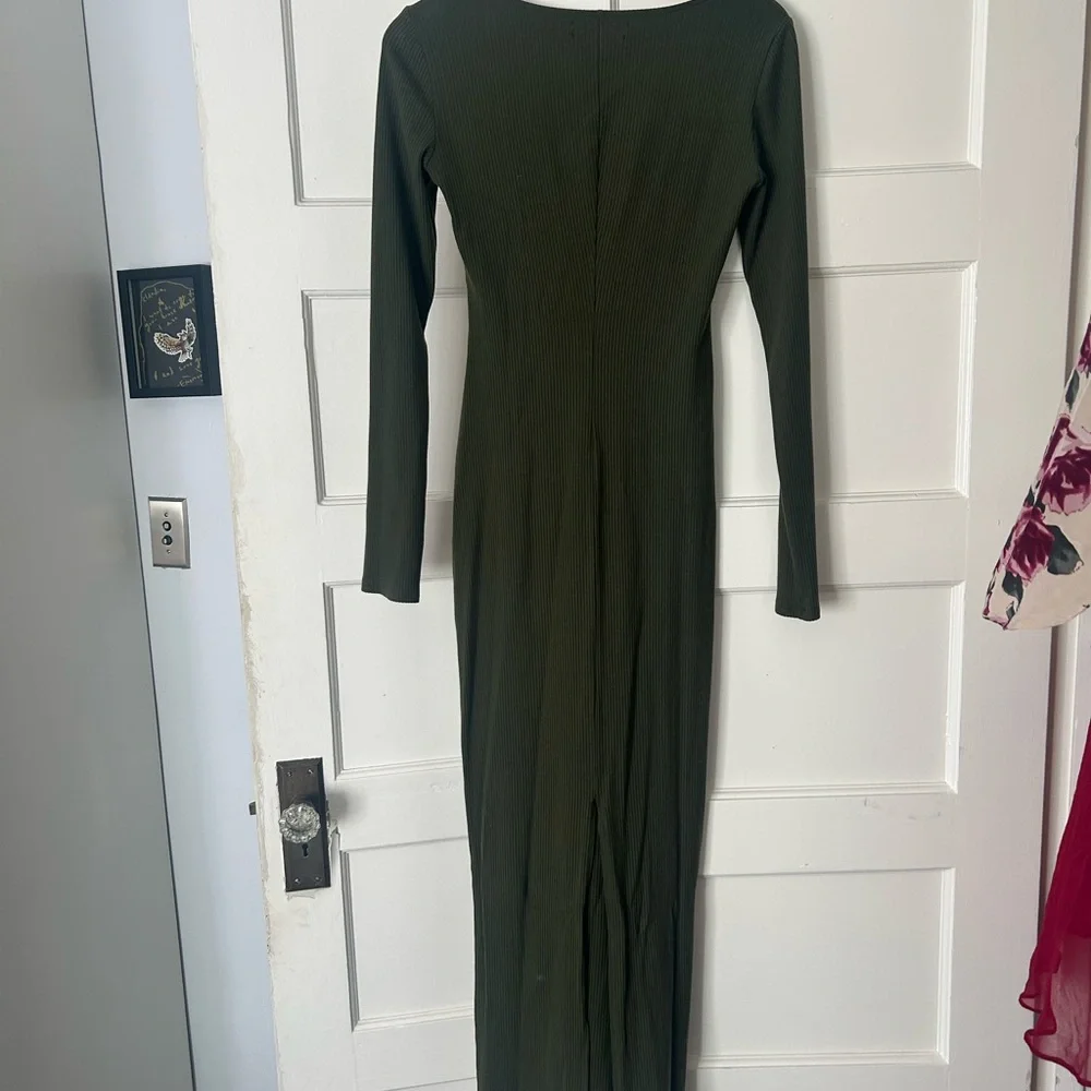Reformation Long Sleeve Dress (Army) - Picture 5 of 6